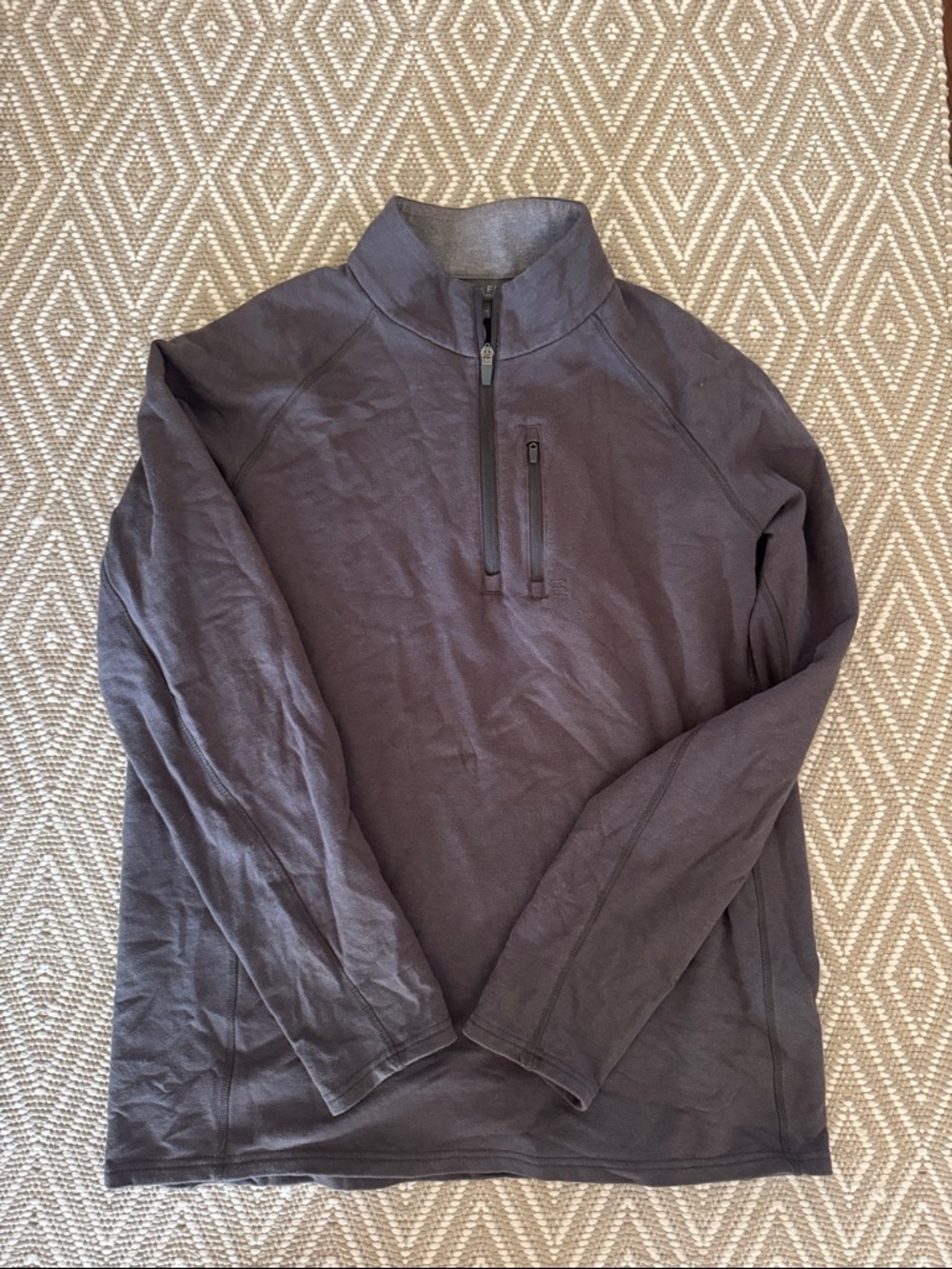 Free Fly Apparel Men's Charcoal Quart Zip Pullover Sweater